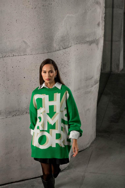 Джемпер оверсайз Logomania (травяной)